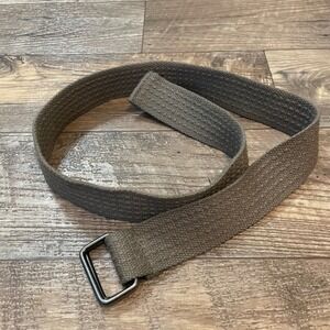 Fashion Canvas Web Belt Double D-Ring Buckle Olive Drab 41"